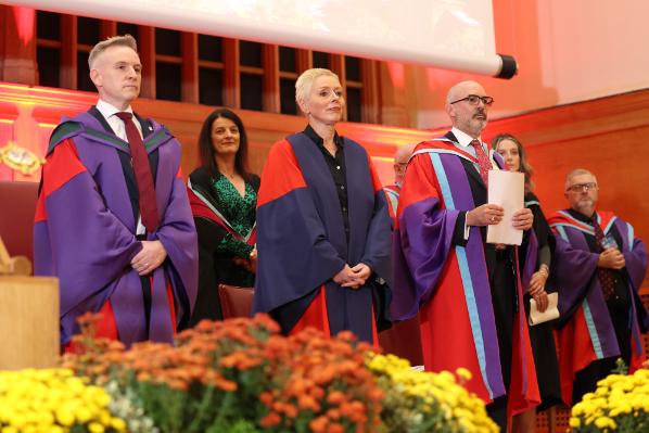 Academic procession on stage